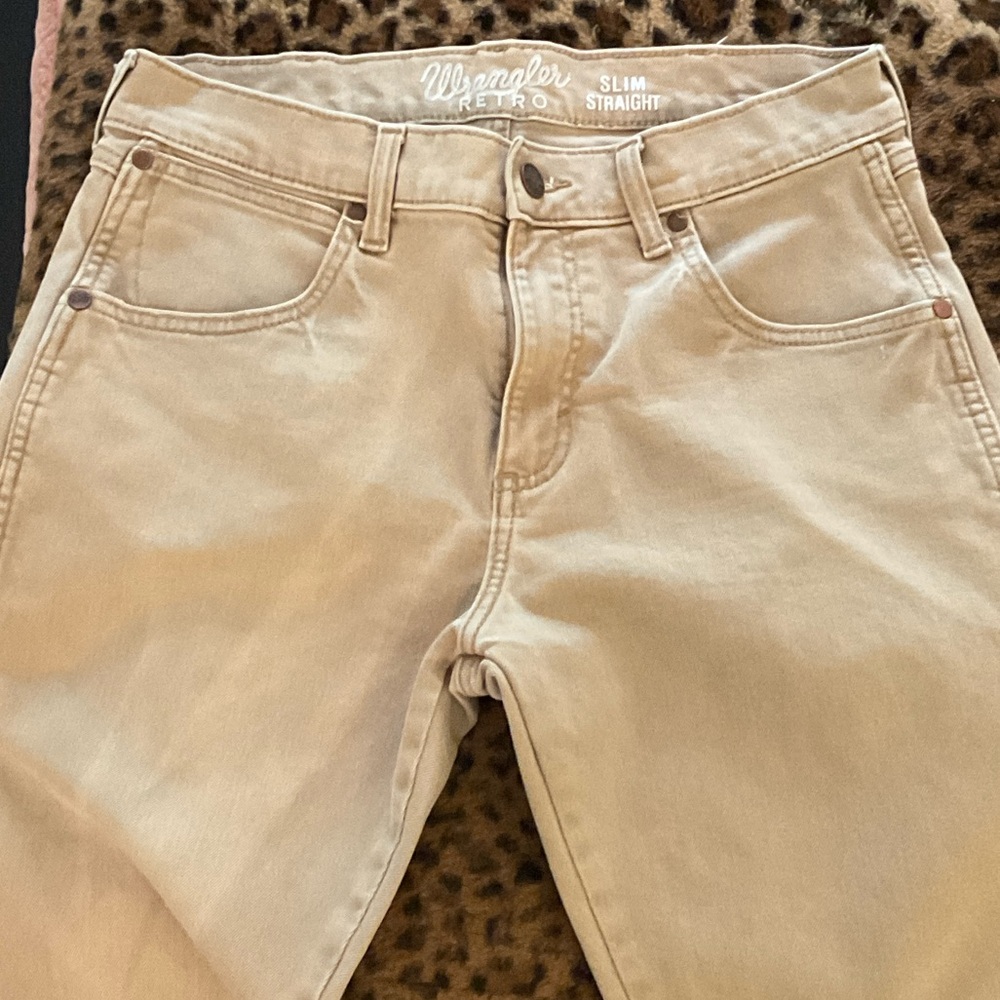 Wrangler Retro Slim Straight Tan Jeans